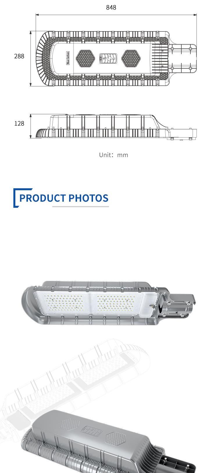 180W Solar Panels and 200ah LiFePO4 Battery 13600lm 120W LED Solar Street Light