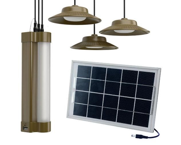 6W Mini Solar Light Kits with Li Battery for Camping