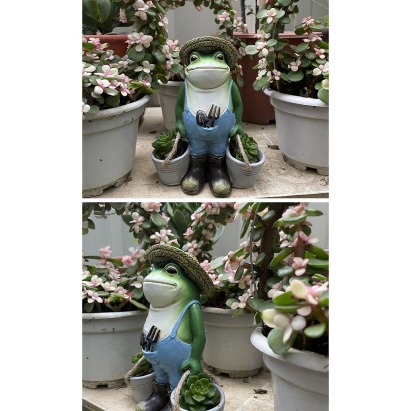 Frog Yard Garden Decorations, Outdoor Animal Statue Gardening Gifts for Christmas Figurine Decorations for Yard Wyz19761