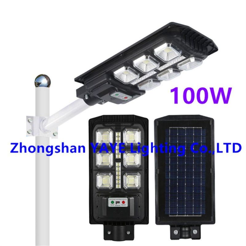 Yaye Hottest Sell Newest Design 50W/100W/150W/200W/300W/400W All in One Solar LED Street Garden Road Lamp with Remote Controller/Radar Sensor/ 1000PCS Stock