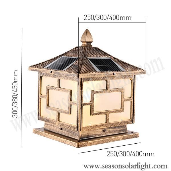 Classical Outdoor LED Lighting Garden 5W Solar Panel Gate Solar Post Cap Light with LED Light