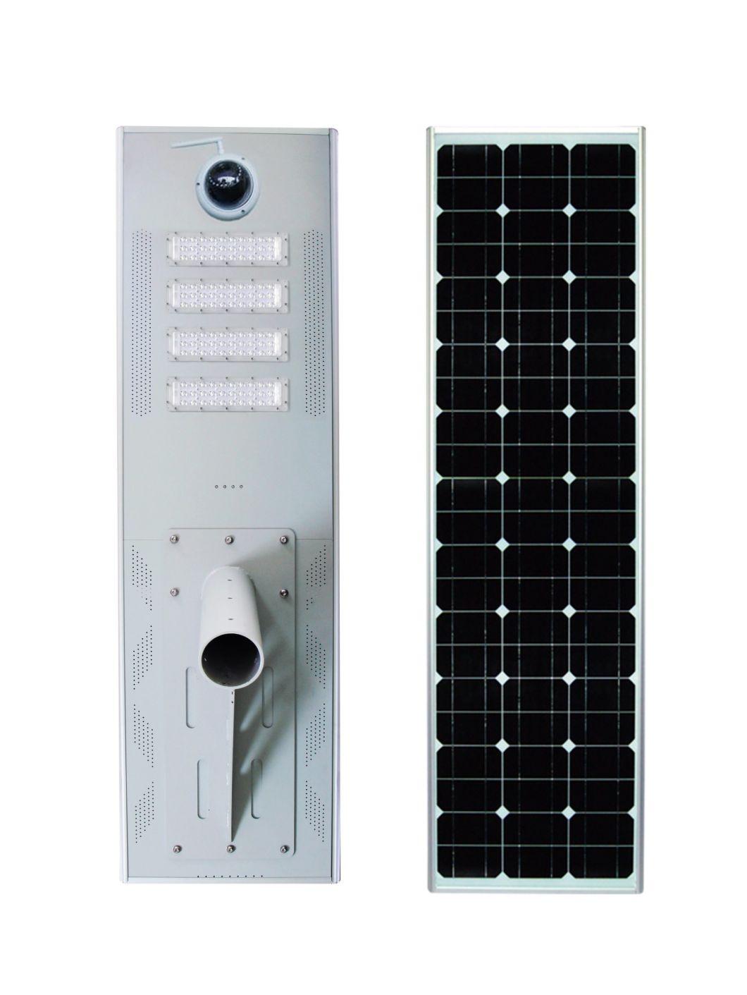 Government&Village Project High Quality All in One 100W Outdoor Solar LED Street Garden Road Light with Control Integrated Induction with CCTV Camera