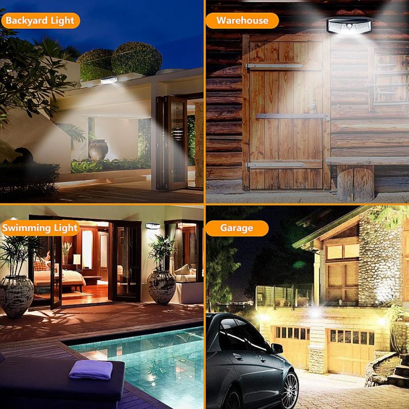 Solar Motion Sensor Lights 3 Working Modes Outdoor Lights with 270 Degree Wide Angle Wireless IP65 Waterproof Solar Security Lights for Yard