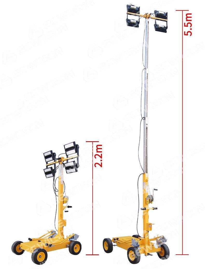 4X1000W Metal Halide/ LED Portable Lighting Tower with Diesel or Gasoline Generator