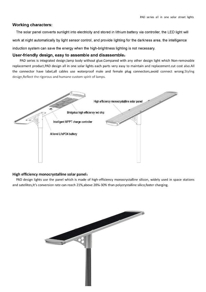 Waterproof All in One Integrated 100W LED Solar Street Light