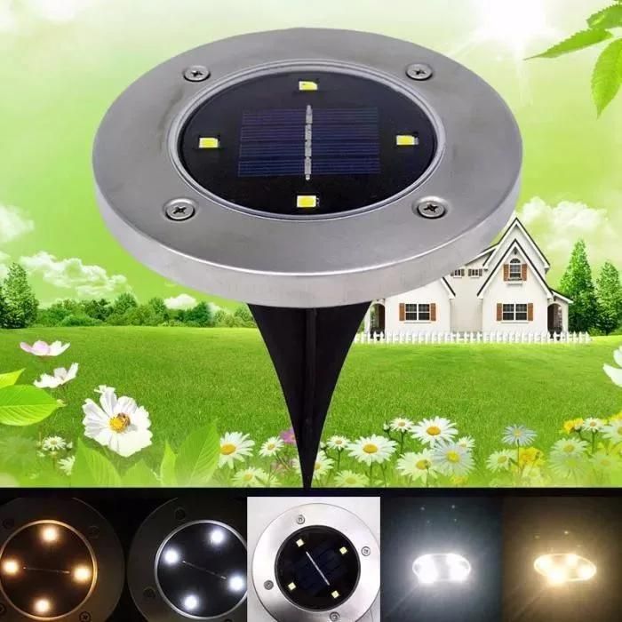 4LED Solar Ground Lights Outdoor Garden Pathway Driveway Lawn Lamp Walkway Disk Underground Waterproof Landscape Lighting