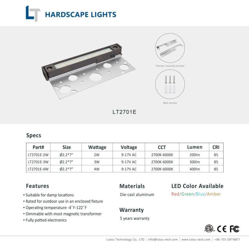 3W Hardscape Light with Removable LED Module in Stainless Steel