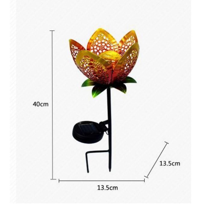 Brilliant-Dragon Beautiful Garden Decoration Metal Art Solar Flower Garden Stake Decoration with Solar Light