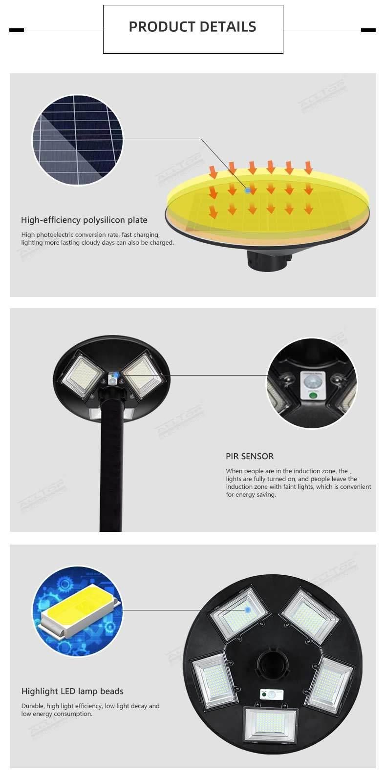 Alltop IP65 Waterproof 300W 500W 6000K Solar Integrated Plaza Street Garden Pathway Lights