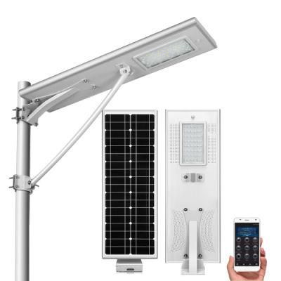 Government Project 50W 6500lm APP Dimming LED Outdoor LED Lighting Solar Power Street Light