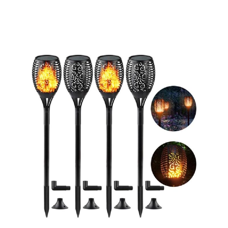 Garden LED Solar Flickering Flame Stake Torch Light Outdoor Lawn Art Decor Solar Lamp Decoration Wyz17320