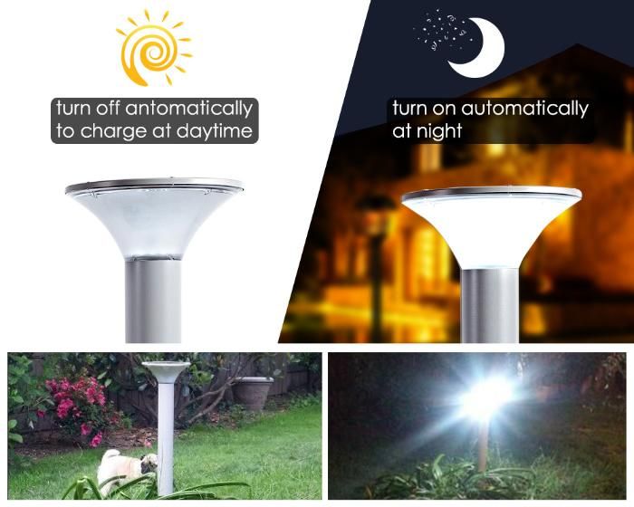 Outdoor IP65 Wireless Post Top Pillar Solar LED Garden Light