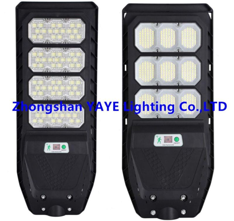 Yaye Best Supplier of 300W/400W/500W All in One Solar Street Road Garden Wall Lights with 1000PCS Stock/3 Years Warranty/ Remote Controller/ Motion Sensor