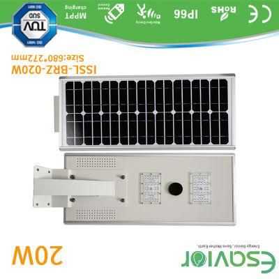 20W All in One High Quality Integrated Solar LED Street Light with Motion Sensor High-Way Light