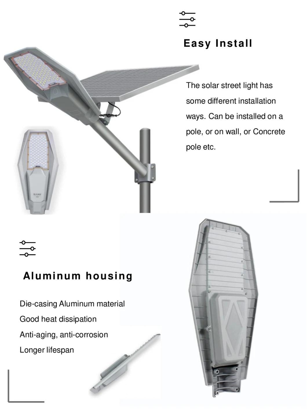 Outdoor Road Split Solar Powered Remote Control Dusk to Dawn 12 Hours Work LED Solar Street Light