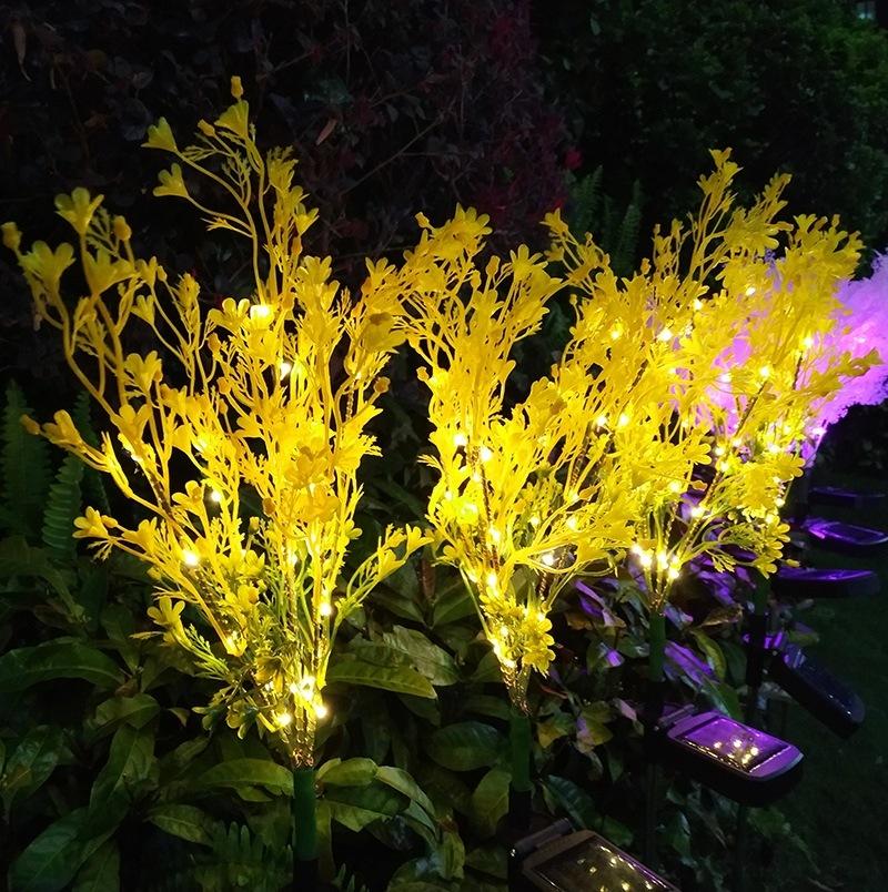 LED Canola Flower Stake Light Solar Energy Rechargeable for Outdoor Garden Patio Pathway Porch Backyard Esg16593