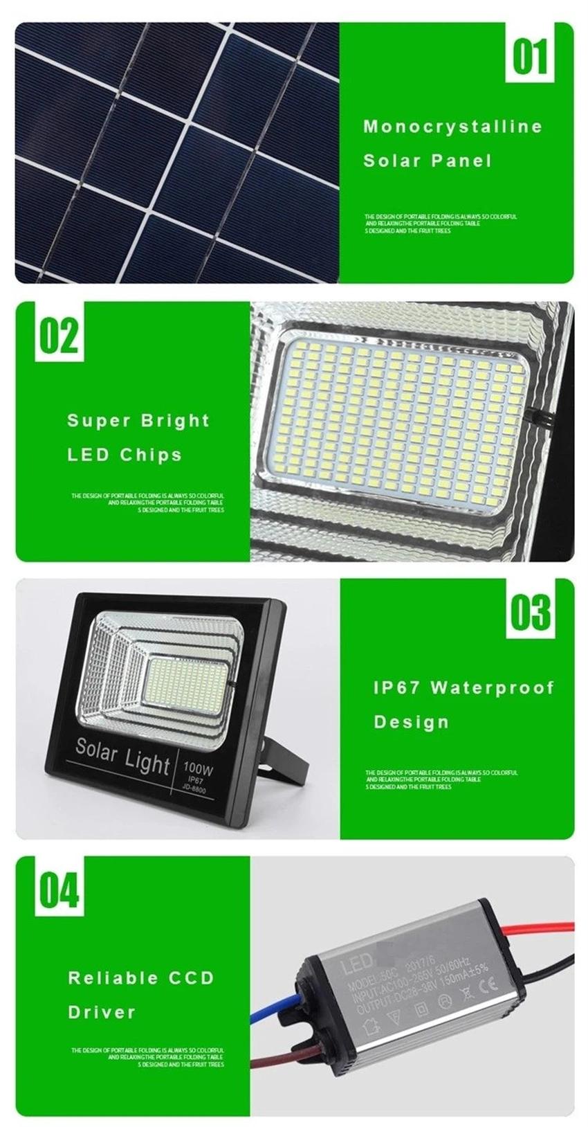 IP67 Energy Saving Outdoor 60W 4500lm Solar LED Flood Lighting