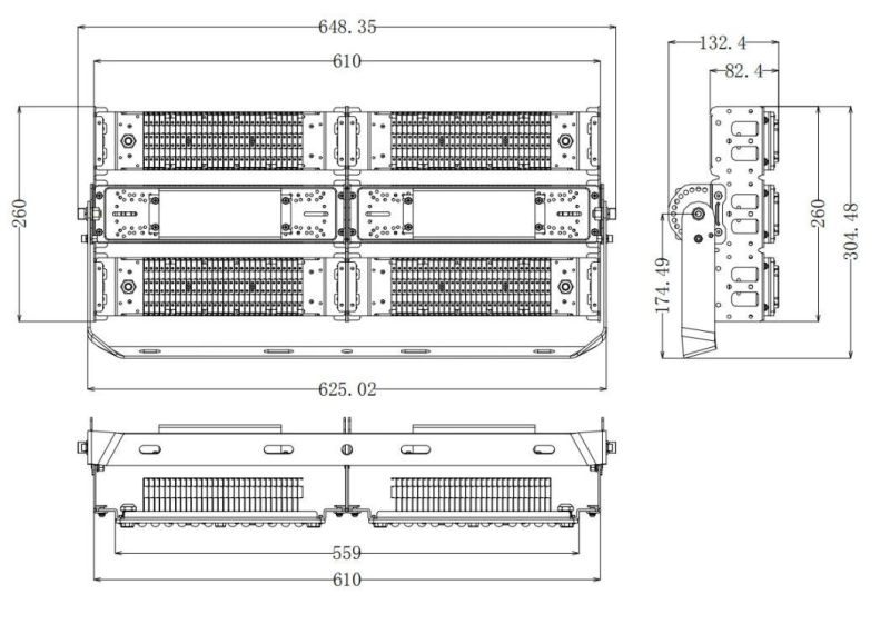 50000 Hours Warranty 300W LED Waterproof Tunnel Flood Light for Outdoor Stadium Lighting (CS-MZA-300)