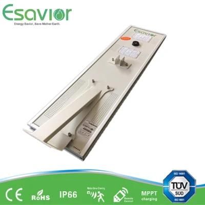 Esavior IP66 3000-3600lm Waterproof All in One Integrated LED Solar Street Lights Outdoor Lamp with PIR and TUV/CE/Rosh Certificate