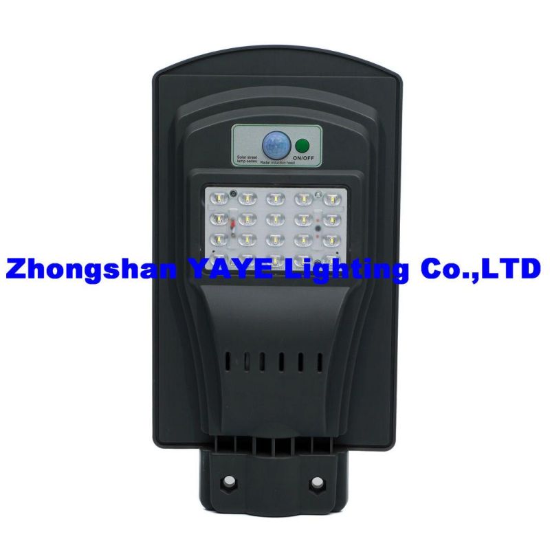 Yaye 2021 Hot Sell Low Price 100W Sensor All in One Solar LED Street Garden Road Lighting with Control Modes: Light +Timing + Rador Control +PIR Controller