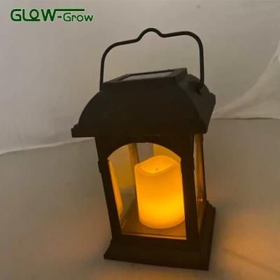 Warm White LED Solar Lantern Candle Light for Yard Garden House Decoration