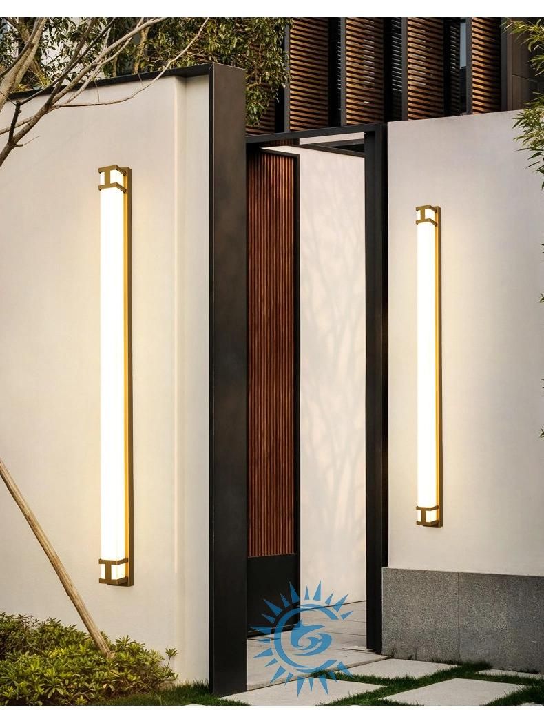 Minimalist Outside Garden Yard Background Wall Decoration Line Lamp Strip Waterproof Fixture Outdoor Wall Light