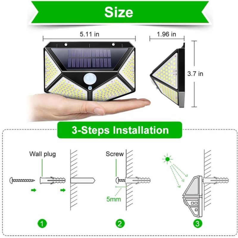 Outdoor Wall LED Lamp Solar Powered Super Bright High Lumen Easy Good for Wholesale Retail