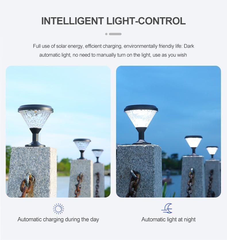 Newest Solar Pillar Light Control Bollard Light Waterproof RGB Stainless Outdoor LED Housing Bollard Lighting