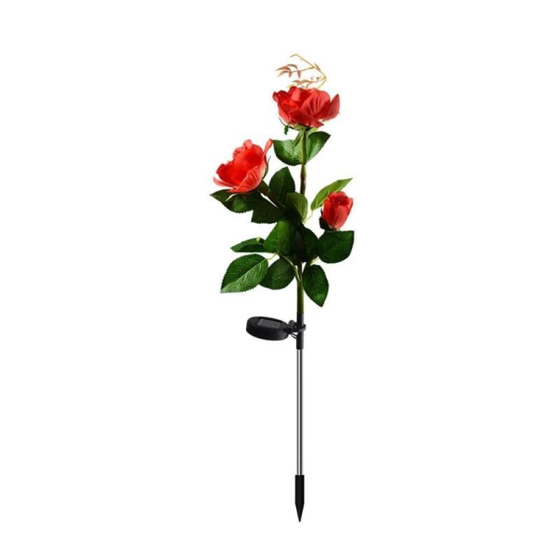 Waterproof LED Solar Rose Stake Light Outdoor Flower Stake Light Patio Pathway Garden Decor Wyz19672