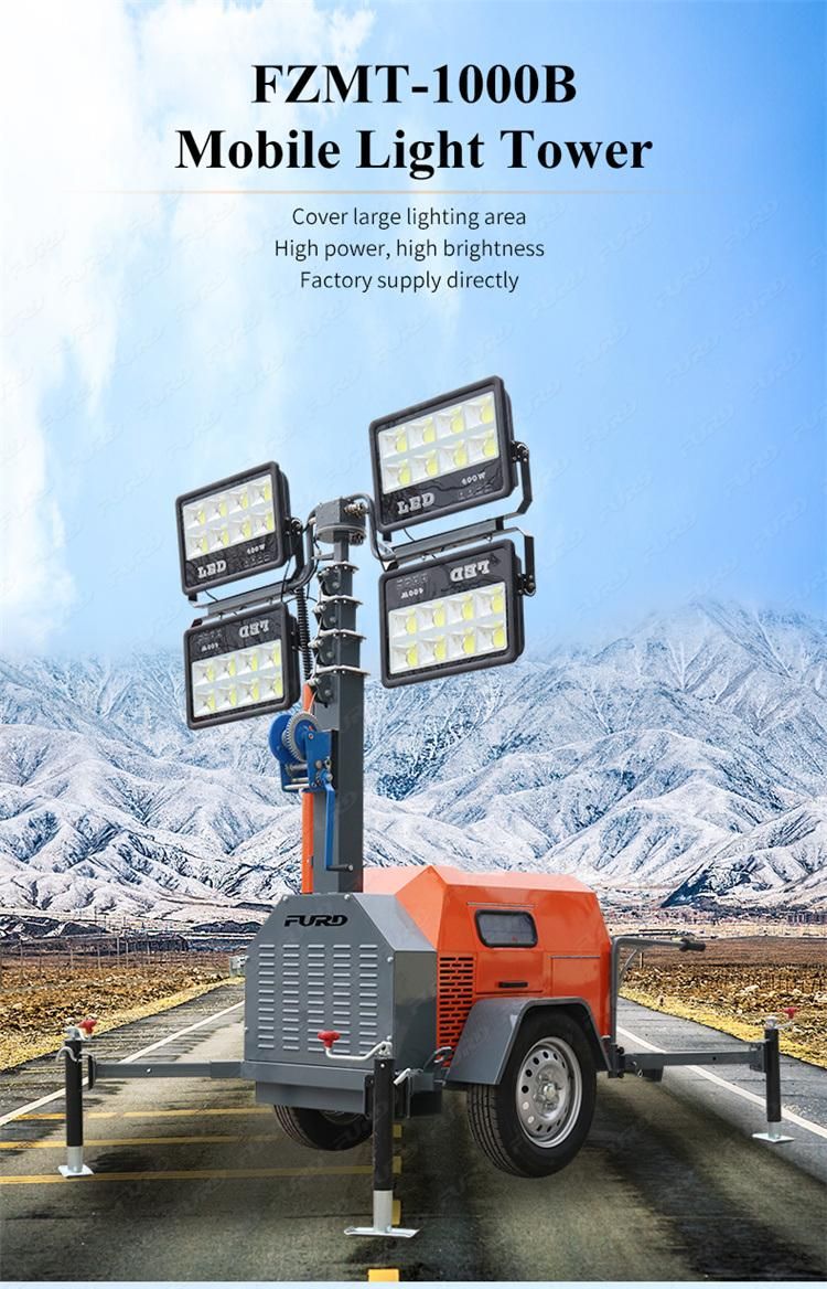 LED Tower LED Light Tower Mobile Lighting Tower Generator Fzmtc-1000b