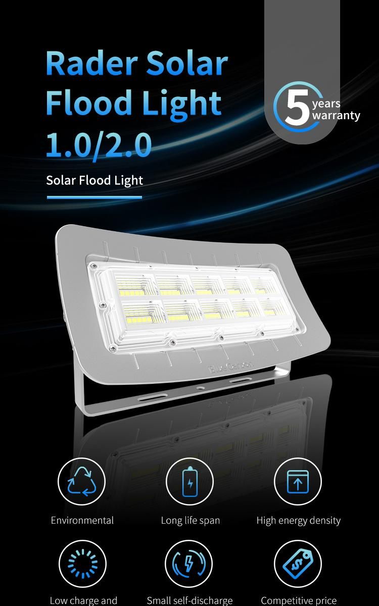 High Lumen Solar Flood Light Outdoor IP65 Radar Sensor