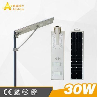 Waterproof Outdoor 30W LED Solar Street Light with Lithium Battery