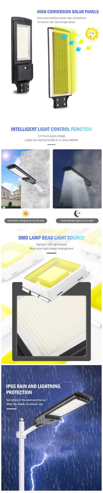 Wholesale Solar Street Light 100 Watt IP65 Waterproof Outdoor Light