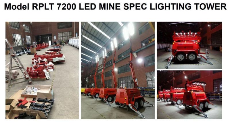 9m High Mast 4*720W Diesel Generator Mobile LED Light Tower for Mining