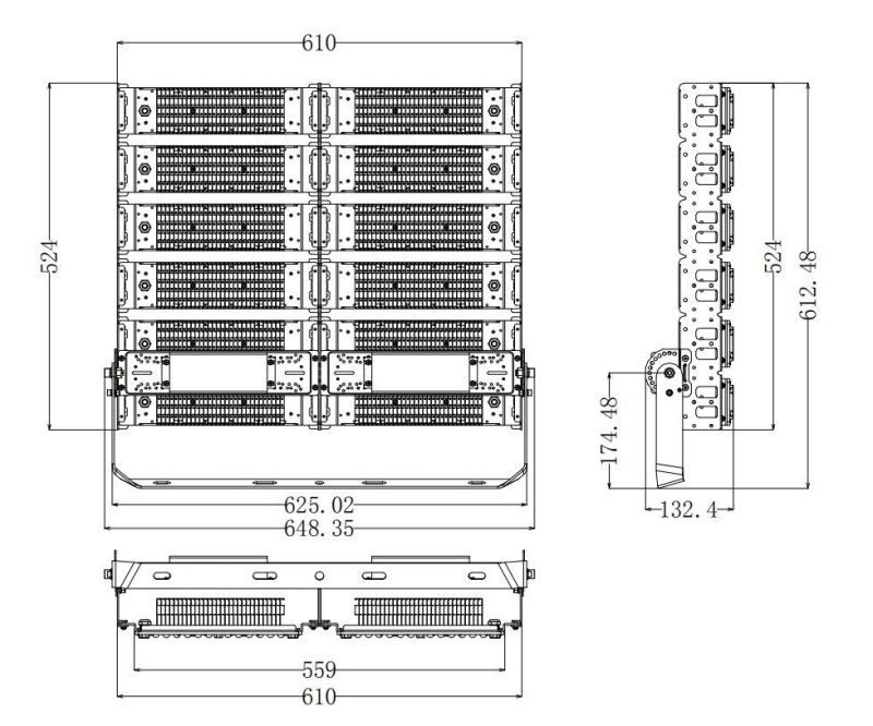 50000hours Warranty 600W LED Waterproof Tunnel Flood Light for Outdoor Stadium Lighting (CS-MZA-600)