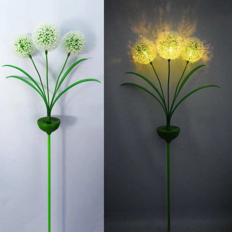 Outdoor Decorative Lights Patio 3 LED Waterproof Solar Dandelion Ground Night Lights Garden Wyz18469