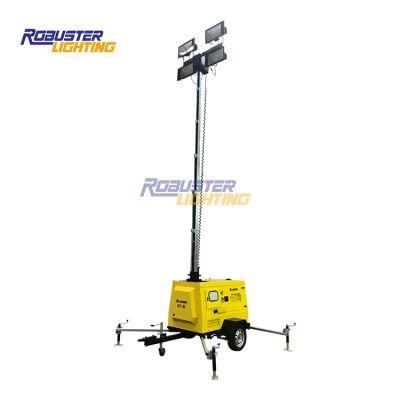 Korea Airport 8m 11kw 60h 4X1000W Portable Lighting Towers Manufacture