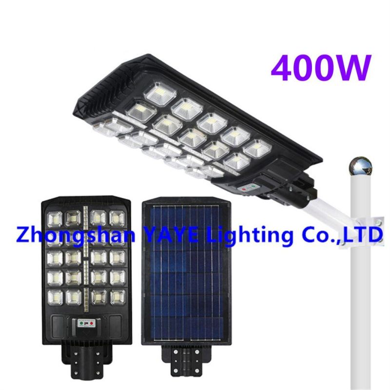 Yaye Hottest Sell Newest Design 50W/100W/150W/200W/300W/400W All in One Solar LED Street Garden Road Lamp with Remote Controller/Radar Sensor/ 1000PCS Stock