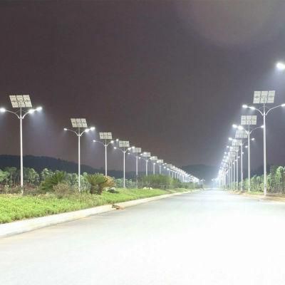 High Efficiency Factory Price 4m 20W Double Arms LED Solar Street Light for School Path Road Community &gt;80000hours 3 Years Warranty