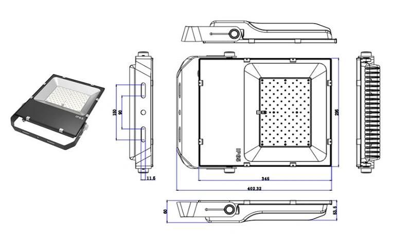 High Lumen Cheap Outdoor Lighting IP65 100W LED Flood Light