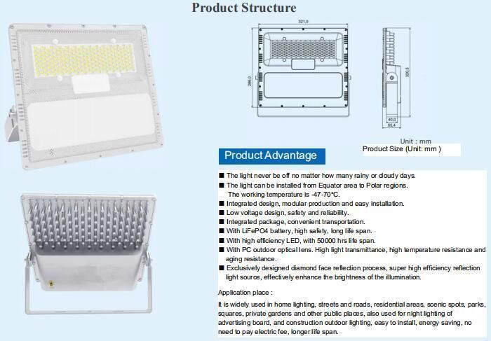 50W LED Solar Powered Flood Light (SN-TT2.0/3.0)