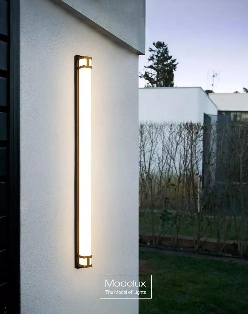 Minimalist Outside Garden Yard Background Wall Decoration Line Lamp Strip Waterproof Fixture Outdoor Wall Light