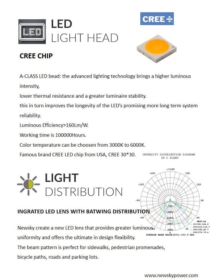 Commercial Wholesale Nk-60W Project Outdoor All in One Solar Street Road Light with PIR Motion Sensor