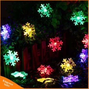 20 LED Snow Flake Flowers Solar String Fairy Lights Waterproof Outdoor Solar String Lights Decorated Garden Christmas