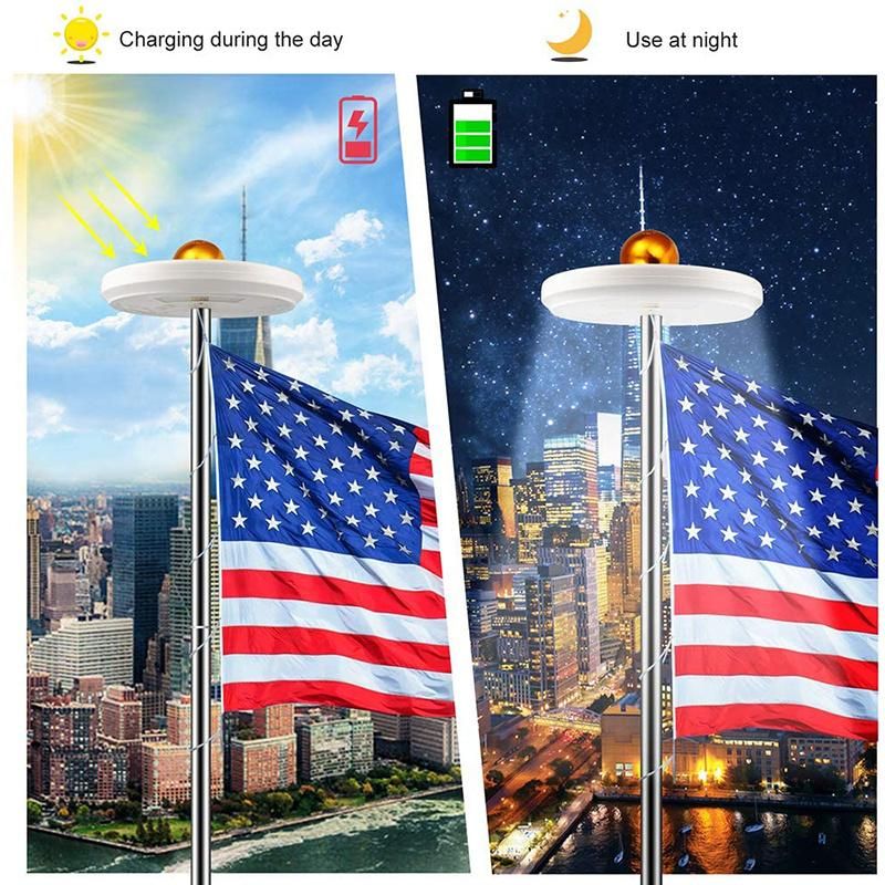 Solar Flag Pole Light, Super-Bright 42 Big LED Solar Powered Flagpole Light, Waterproof Solar Light for in-Ground Poles 15-20 FT, Energy Saving LEDs with 2 Mode