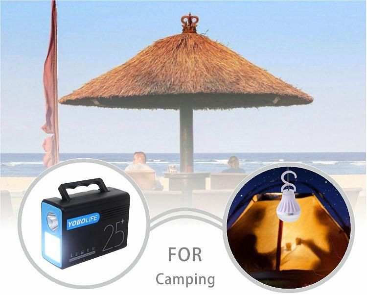 12V Portable Solar LED Lamp with Fan Charge Port