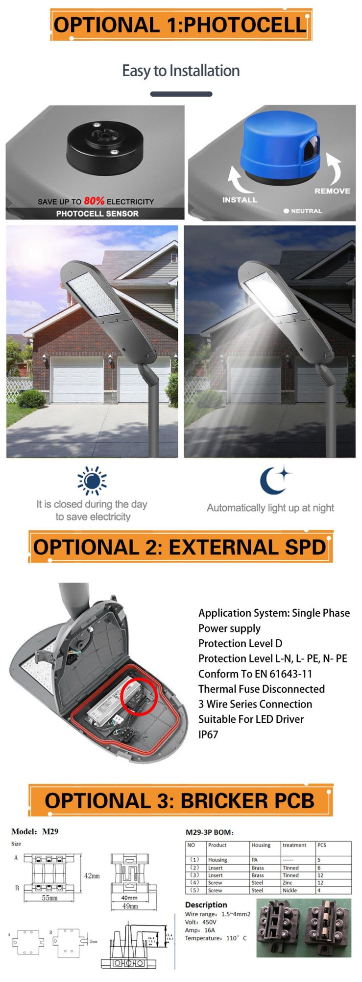 Outdoor Lighting Adjustable Angle 80W 100W 150W LED Street Light Fob CIF CFR Energy Saving IP66 Manufacture OEM/ODM