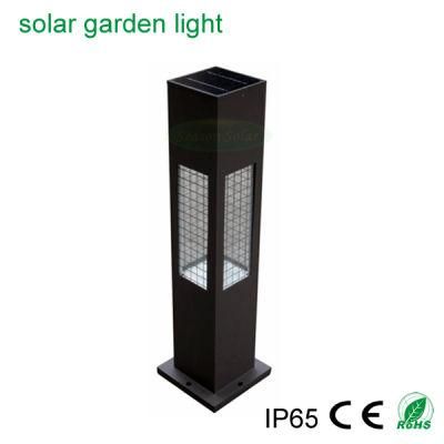 Square Style LED Solar Product Fixture Outdoor Solar Bollard Light with Warm + White LED Lights