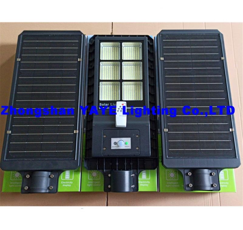 Yaye 2022 Hot Sell 100W/200W/300W All in One Solar LED Street Road Garden Lights with Control Modes: Light +Timing+Rador Control / Motion Sensor+PIR Controller