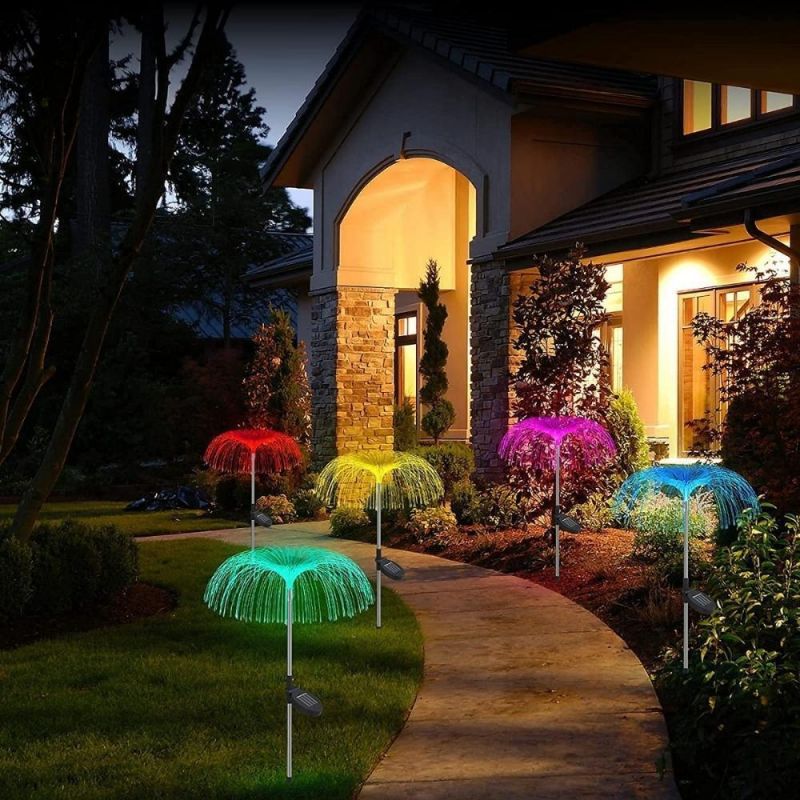 Jellyfish Lamp Color Changing Solar LED Outdoor Jellyfish Fiber Optic Garden Floor Lawn Pathway Street Lighting Dé Cor Wyz20504